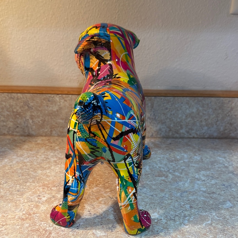Colorful Abstract Pug Figurine - Picture 3 of 4
